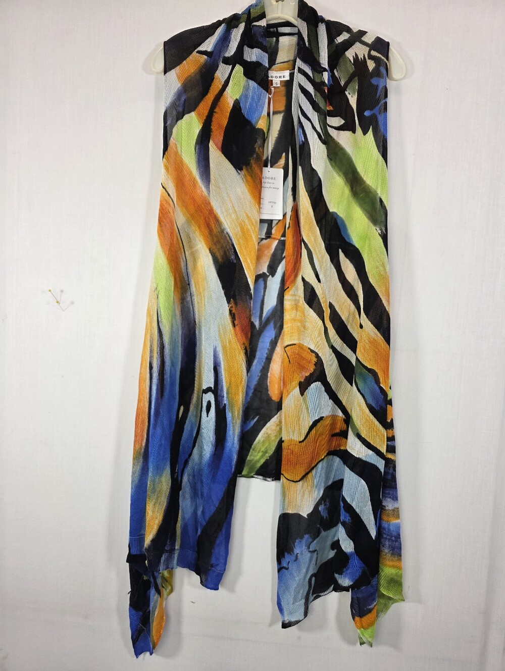NWT Adore Hush La Boutique Hand Painted 3-Way Knit Vest Multi-Color Size S